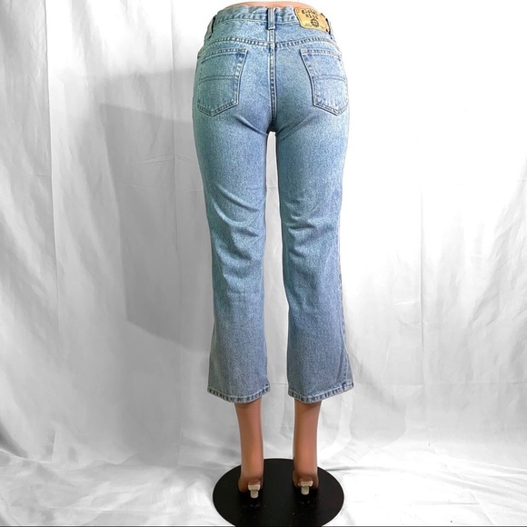 VINTAGE GLOBAL MIND BLUE WASHED JEANS 100% COTTON DENIM STRAIGHT CUT  WOMEN 28 - Picture 5 of 17